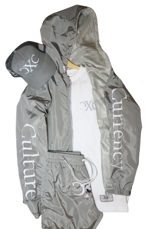 Gray Hat & T-Shirt WindBreaker Set